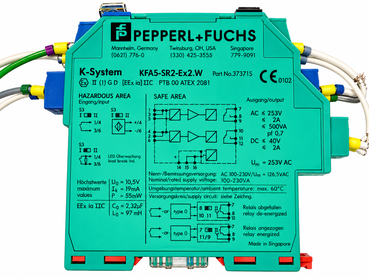 Pepperl+Fuchs KFA5-SR2-Ex2.W K-System Switch Amplifier 37371S 2 Channel